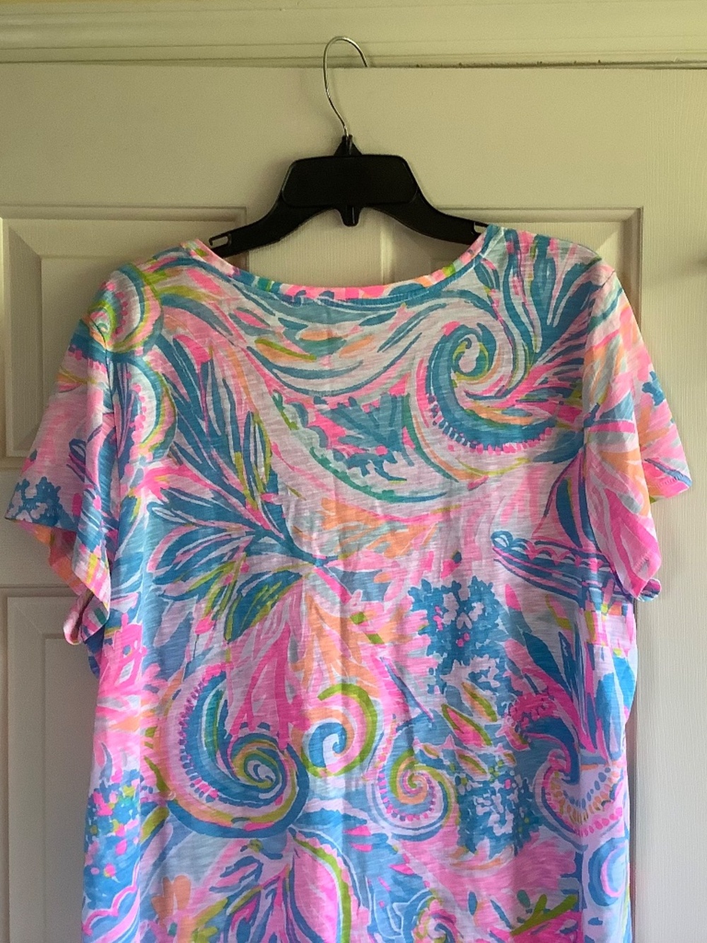LILLY PULITZER Etta V-Neck Top Carnival Coral SZ XXL - Picture 7 of 12